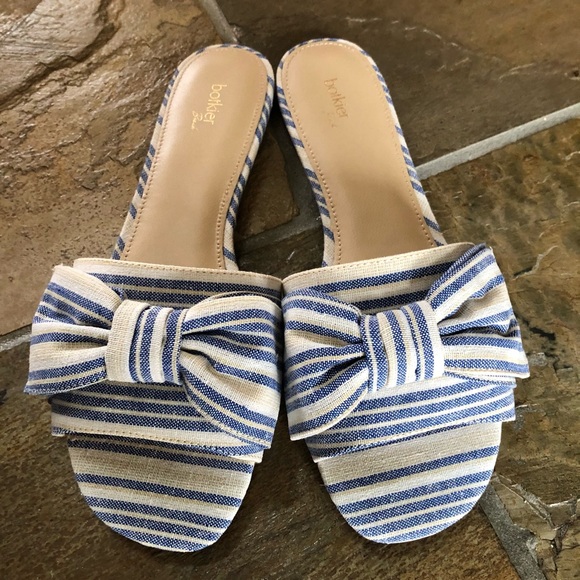 🍃💕NIB Botkier New York Striped Beach Bow Slides - Picture 4 of 12